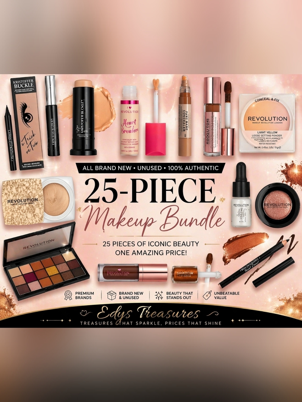 25-Piece New Makeup Bundle Mixed Brand Beauty Lot